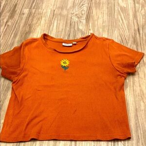 (WORN ONCE) Mighty Fine: Sunflower Embroidered Women's Top